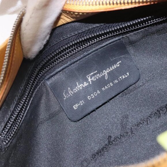 Salvatore Ferragamo Sunflower Shoulder Bag Canvas Yellow Auth 133137 - Picture 11 of 16